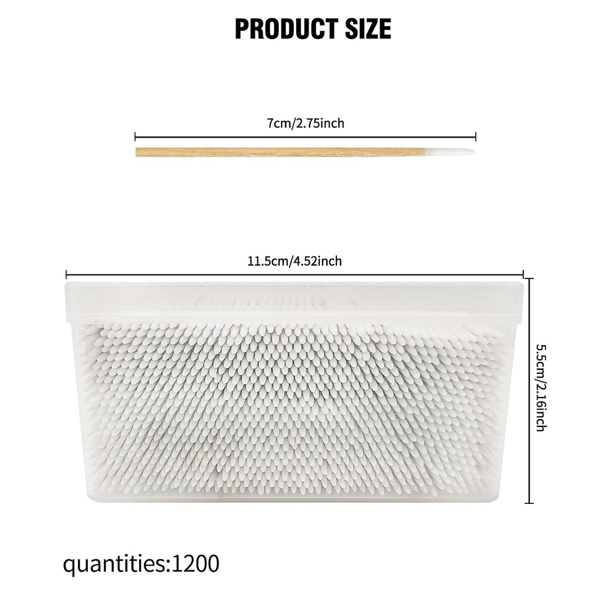 1200 Pcs 2.75 Inch Cotton Swabs Precision Microblading Eyebrow Makeup Small Pointed Cotton Tipped Toothpicks Tip Electronics Machine Cleaning Cotton Applicator Bud Wooden Sticks Cusp
