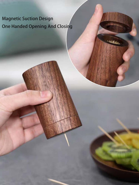 Toothpick Dispenser, Whole Wood Hollowed Out Toothpick Holder Home Kitchen Restaurant Christmas Thanksgiving Birthday Gift for Friend Family Decoration Toothpicks 180 Pcs (type3)