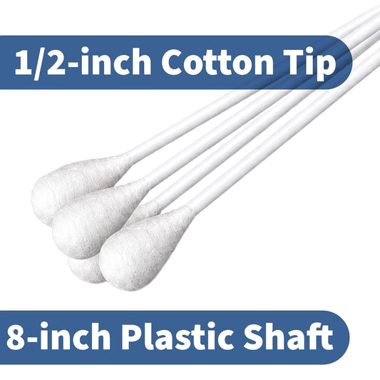 Vakly Oversized Cotton Tipped Applicators, Large 1/2" Cotton Swabs, 100 Pk