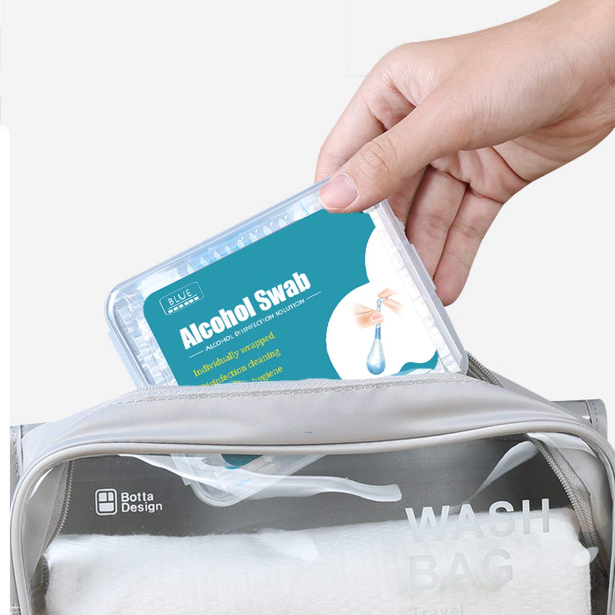 100+50 ps Alcohol Swabs Cotton Individually Wrapped Disposable Swabsticks Sanitary First Aid Kit Safety for Women Men