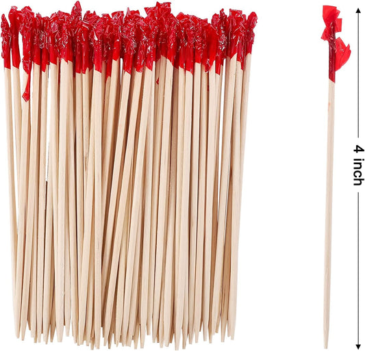 4 Inch Wood Frill Picks Toothpicks,2800 Pcs Cocktail Picks Sandwiches Picks