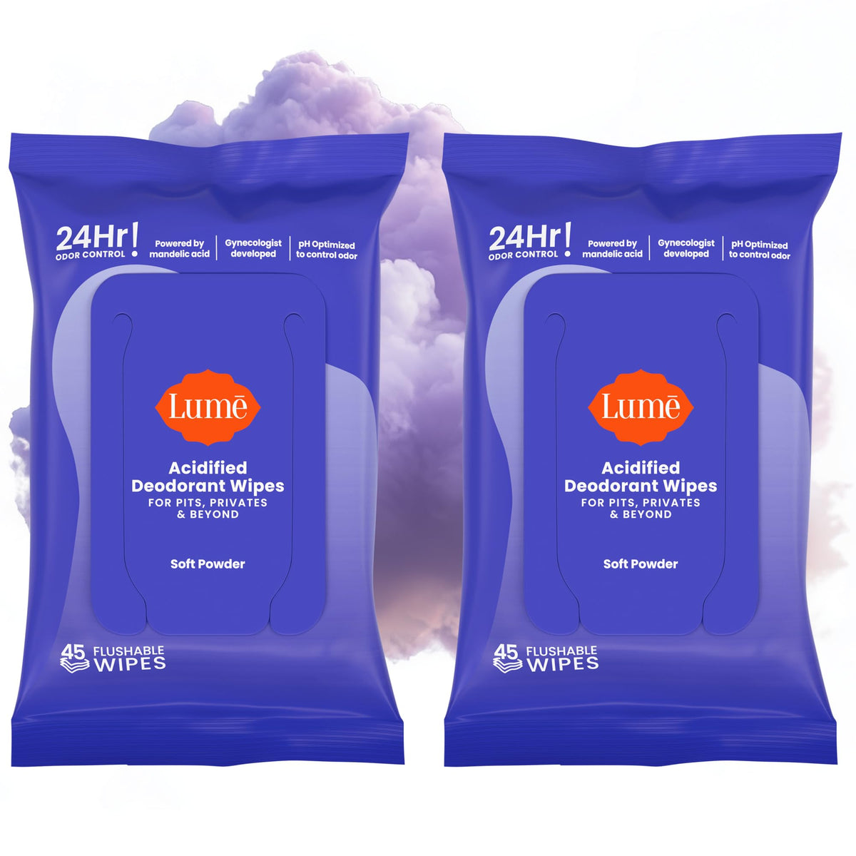 Lume Acidified Deodorant Wipes - 15 ct, 3 pk (Cool Cucumber)