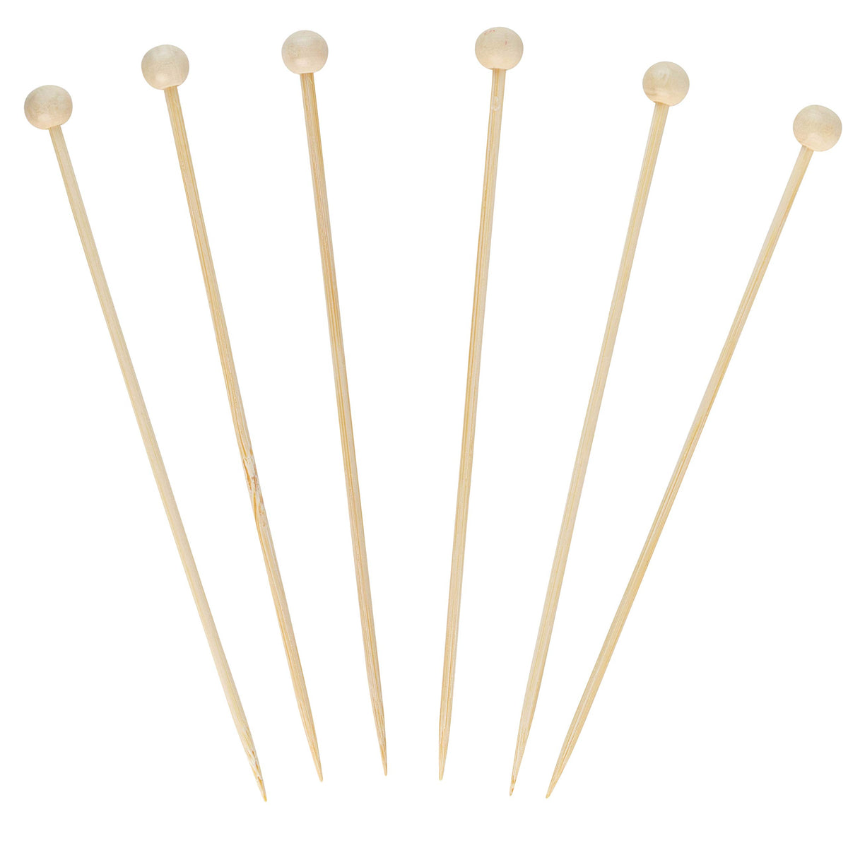 Plasticpro Cocktail Picks Bamboo Toothpicks with Ball End for Cocktails, Appetizers, Fruits, Dessert, 3.5 inches Pack of 400