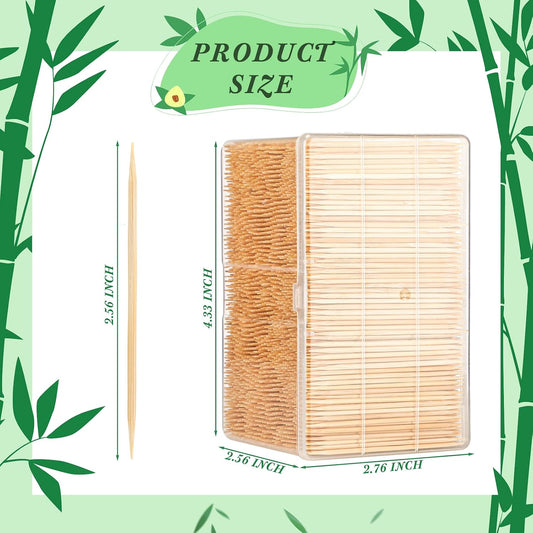 Jerify 12000 Pcs Bamboo Wooden Toothpicks Double Sided for Party Food