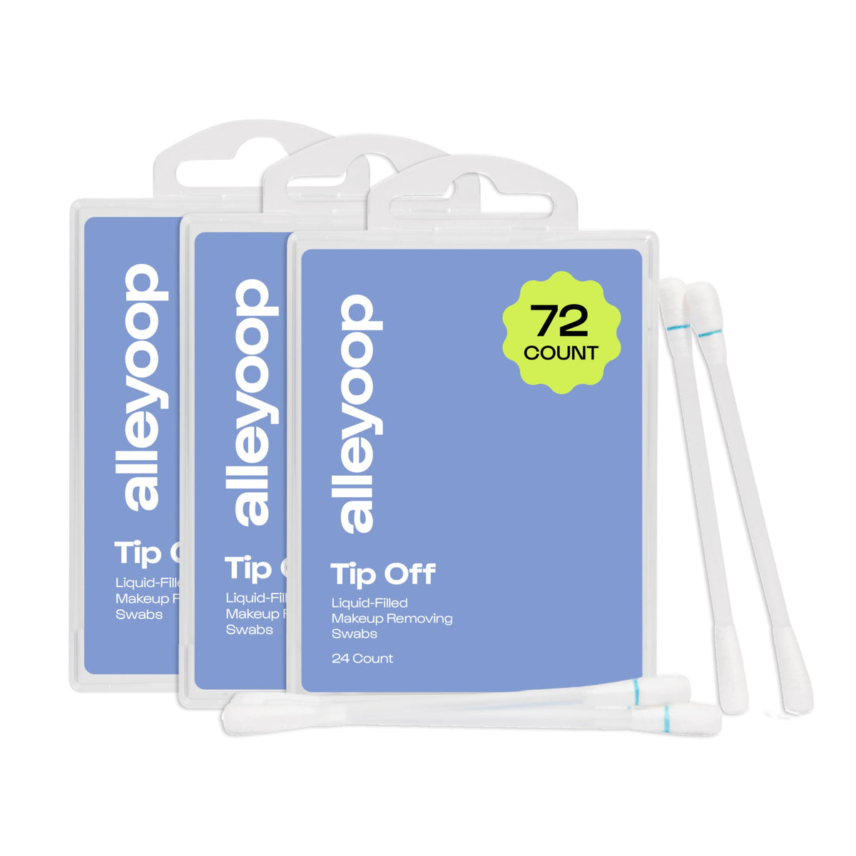 Alleyoop Tip Off Swabs, Liquid Makeup Remover for Eye, Lip & Mascara, 24 Ct