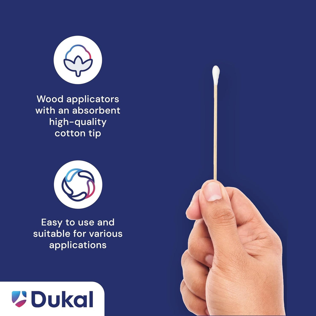 Dukal 9006-BX Cotton Tipped Applicator, Non-Sterile, 6" (Box of 10bgs of 100)(1000 Applicators)
