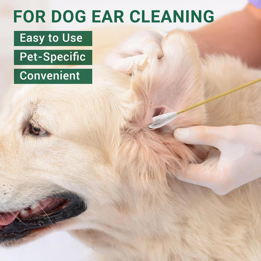 200pcs Dog Ear Swabs, Large Cotton Buds for Dog Ear Cleaning, Pet Care