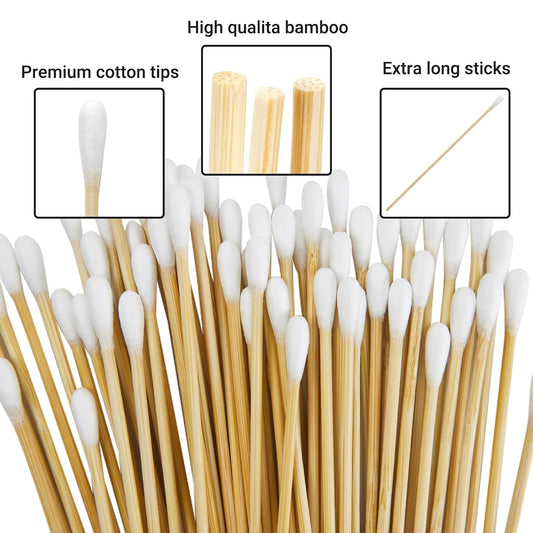 1000 Count 6 Inch Round-tip Long Cotton Swabs with Durable Stem