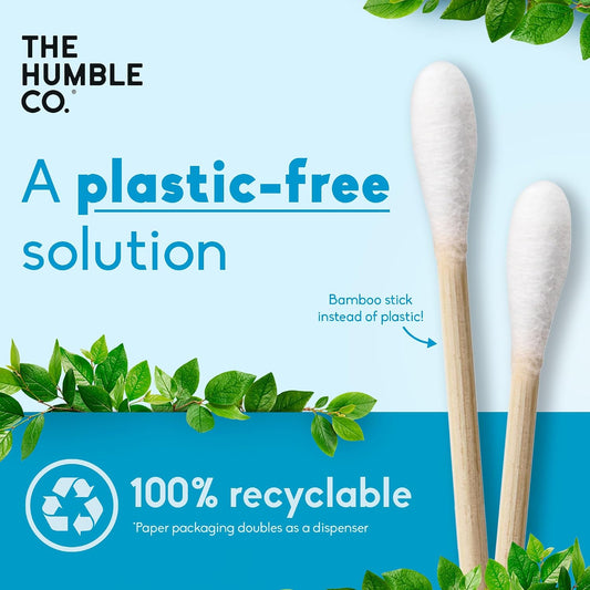 The Humble Co. Bamboo Cotton Swabs, Ear Cleaning, White (600 Count)