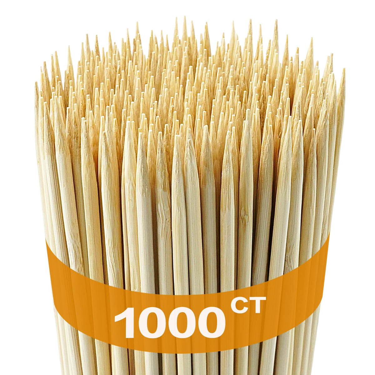Nexboraque 1000 Pack 5.5 Inch Candy Apple Sticks, 6 mm Thick Semi Point Bamboo Skewers Natural Wooden Corn Dog Sticks for Caramel, BBQ, Lollipop, Corn Cob