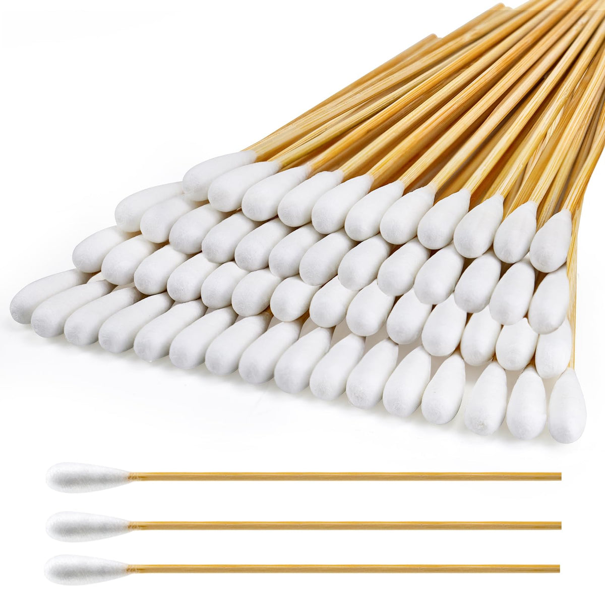 200PCS Large Cotton Swabs in Storage Box, 6 Inch Dog Ear Swabs
