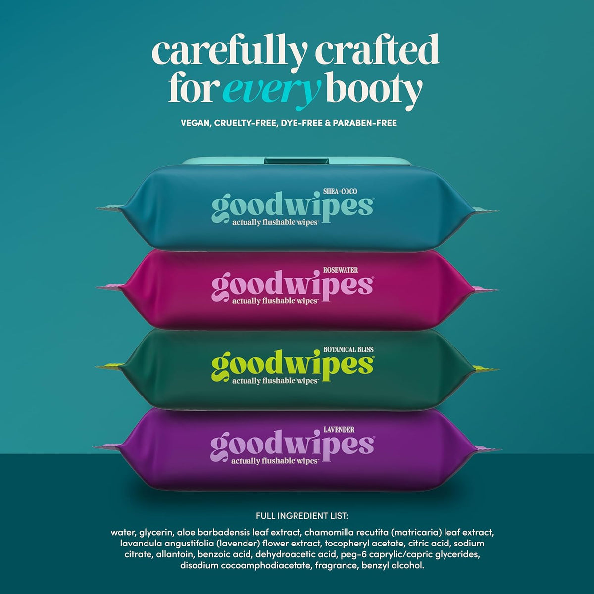 goodwipes Flushable Wipes - Shea-Coco, 418 Wipes (8 Pack + 1 Travel Pack)