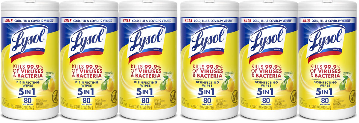Lysol Disinfecting Wipes, Multi-Surface Cleaner, Lemon, 80 ct. (3 Pack)