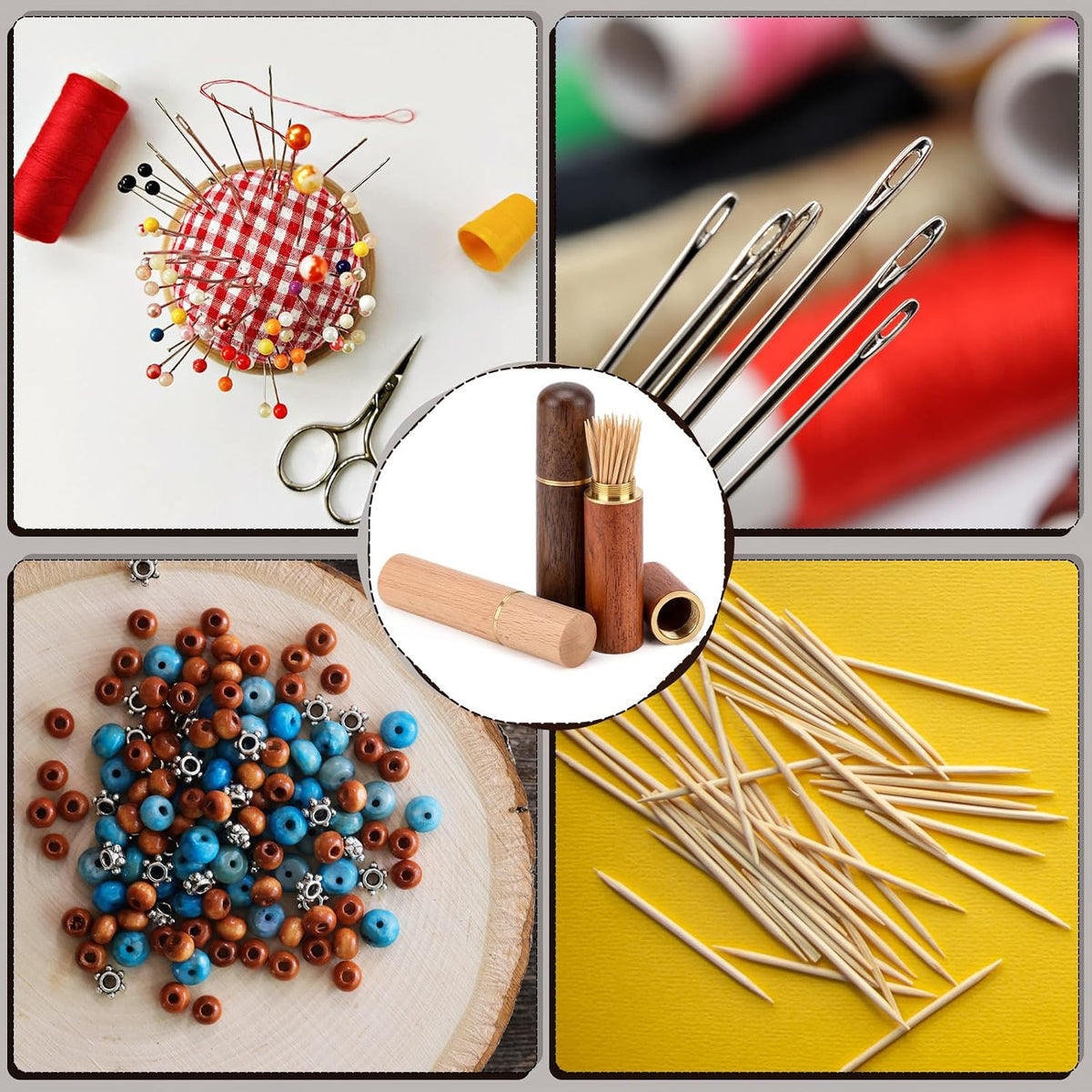 18 Pack Toothpick Holder Portable Wood, Mini Pocket Wooden Toothpick Holders, Portable Travel Tooth Pick Cases for Storage Toothpicks Needle Pill Bead Ear Pick Cotton Swab Women Men