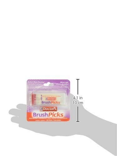 The Doctor's BrushPicks Interdental Toothpicks, Soft Rubber Dental Picks for Teeth Cleaning, Removes Food Debris, Stimulates Gums, Helps Fight Gingivitis, 120 Count (Pack of 12)