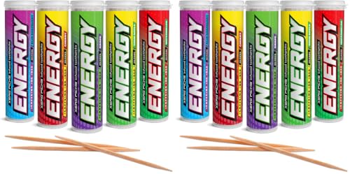 Xero Picks Energy Caffeine Flavored Toothpicks B12 for Focus & B6, 100 Picks (Pack of 5) (Variety Pack) Sugar-Free Alternative to Energy Mints & Gum - Kosher