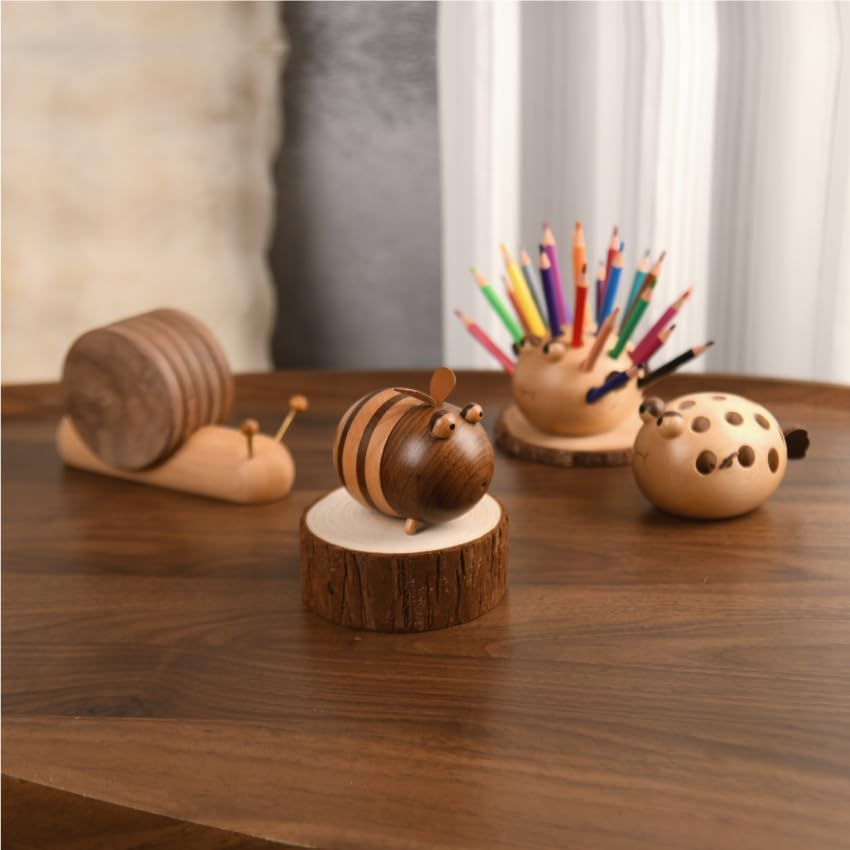 Damuzhi Bee Toothpick Holder Dispenser -Includes 150 Pcs Toothpicks