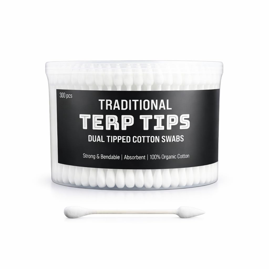 Terporium Dual-Tip Cotton Swabs (200pcs) | 4.75” Reinforced & Bendable Multi-Purpose Swabs with Extra Long Cylindrical and Smaller Spiral Tips | 100% Organic Cotton with Recycled Paper Stick