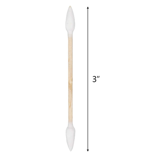 Hedume 2500 Pieces Wooden Cotton Swabs, Double Pointed Cotton Buds (25 Packs, 100 Pieces 1 Pack)