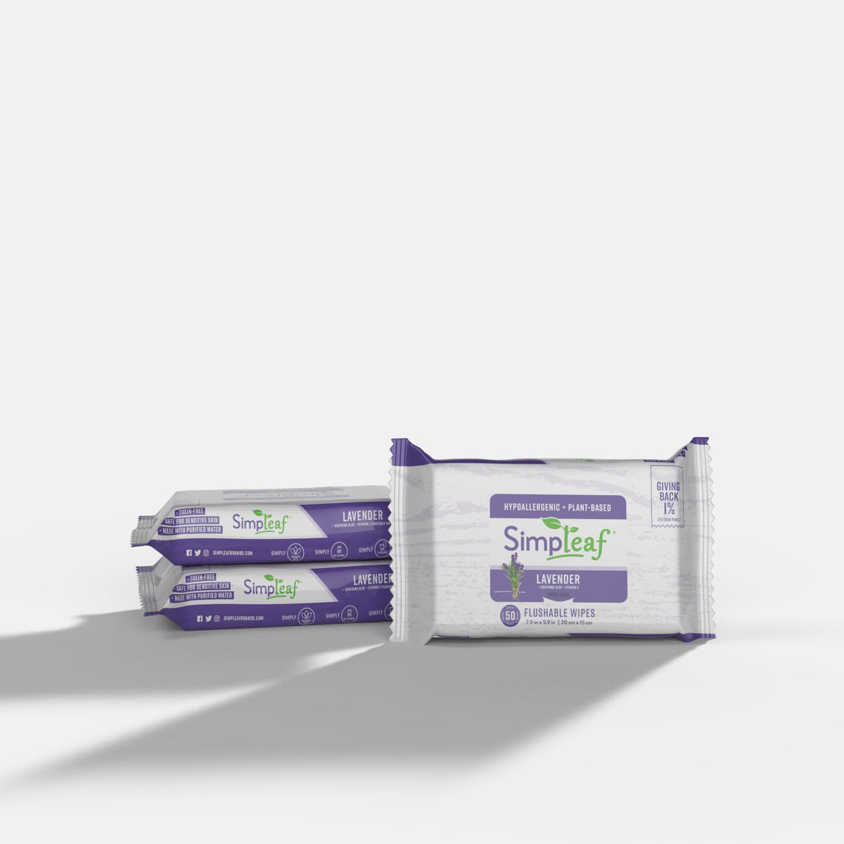 Simpleaf Flushable Wet Wipes Aloe Vera | Plastic Free, Paraben & Alcohol Free | Hypoallergenic & Safe for Sensitive Skin | Soothing Aloe Formula | Adult Toilet Wipes (6 x 50 Count Pack) 300 Count