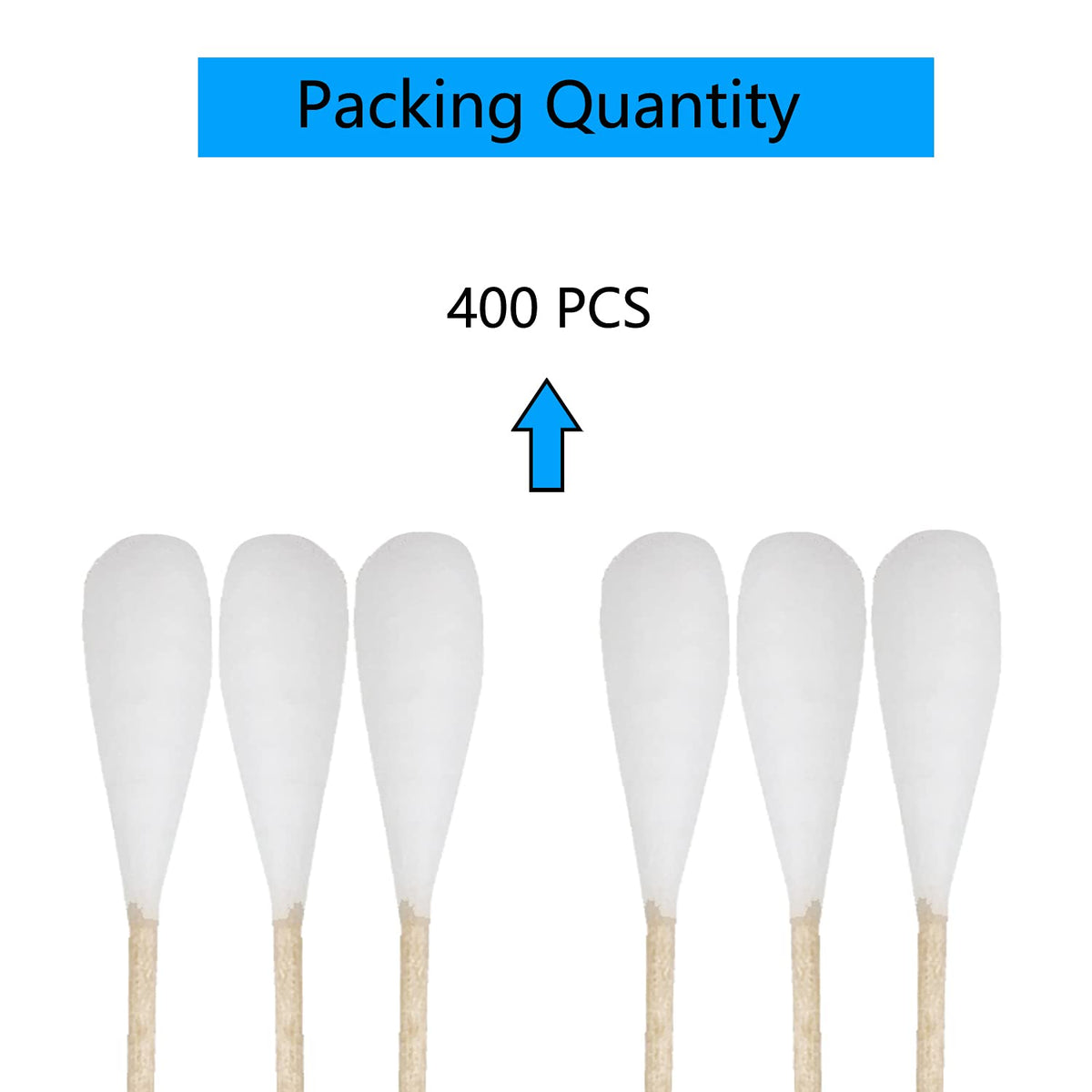 6 Inch Long Cotton Swabs (Large Size) 400pcs for Pets, Gun Cleaning,Makeup