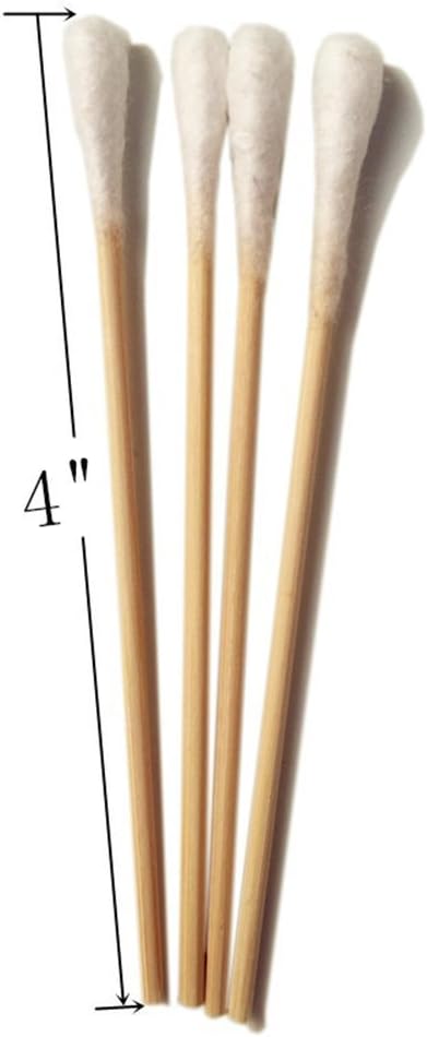 Kingzhuo 1000pcs Cotton Swabs 4" Wood Stick for Medical Wound Care Skin Clean Widely Used at School Office Home (4" 1000pcs)