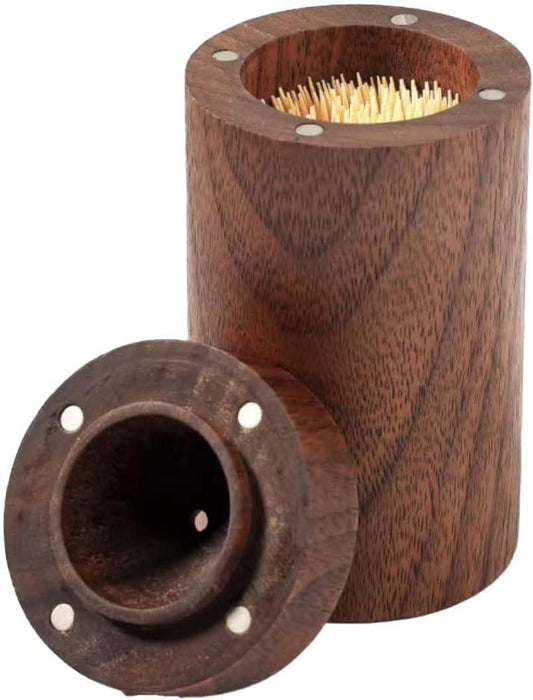 Toothpick Dispenser, Whole Wood Hollowed Out Toothpick Holder Home Kitchen Restaurant Christmas Thanksgiving Birthday Gift for Friend Family Decoration Toothpicks 180 Pcs (type3)