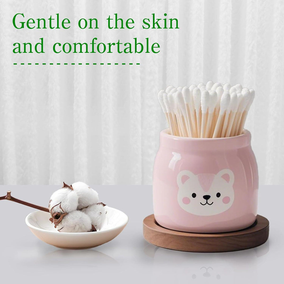 11000 Pcs Double Round Cotton Swabs Bulk Travel Size Cotton Buds with Wooden Sticks for Ear Cleaning, Makeup, Daily Use, Pet Care, Arts Crafts