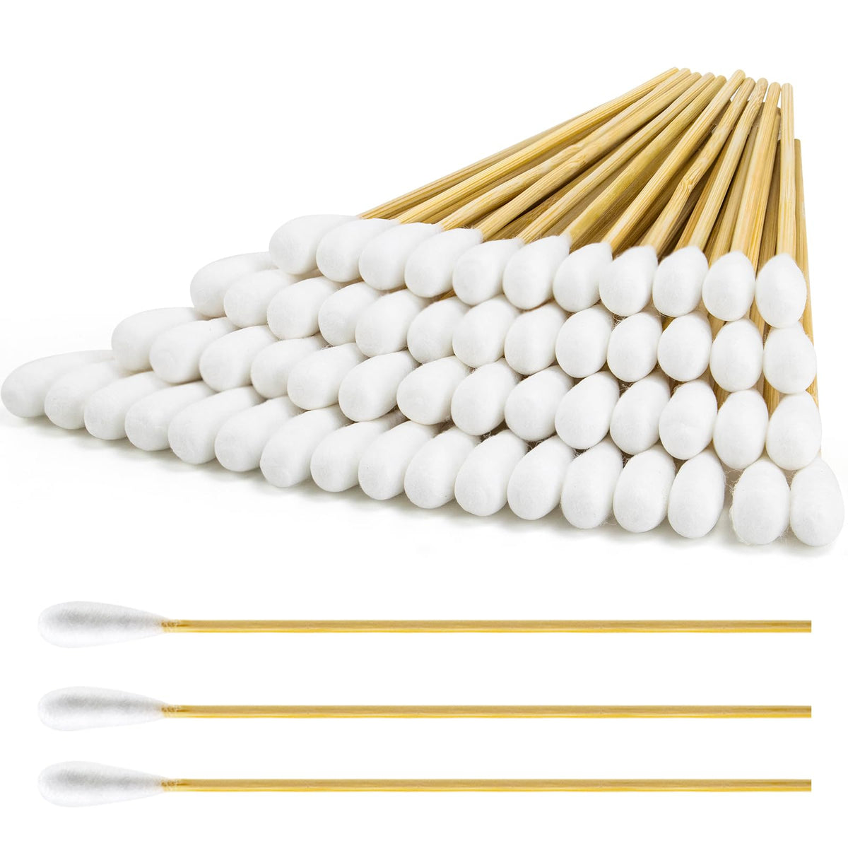 1000PCS 6 Inch Cotton Swabs, Long Cotton Swab with Bamboo Sticks