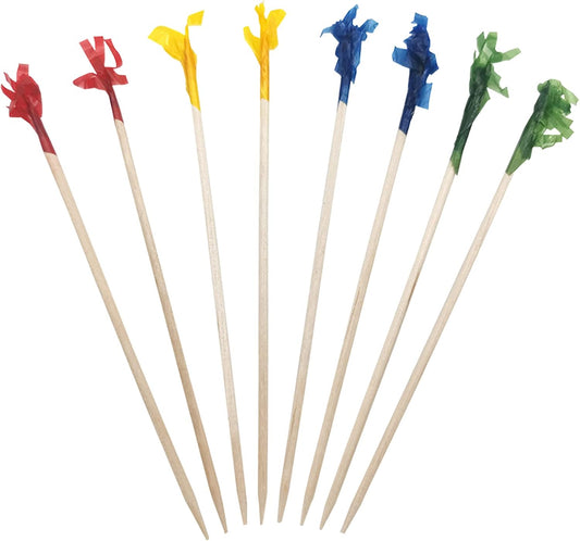 BLUE TOP Wood Frill Picks Toothpicks 4 Inch Value Pack 2000pcs, Wood Frill toothpicks decorative Cocktail Party Toothpicks for Fruit,Appetizers,Club Sandwiches,Great for Valentine's Day and Parties.