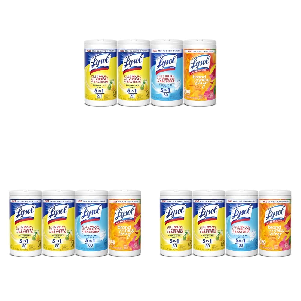 Lysol Disinfecting Wipes, Cleaner, Lemon + Mango + Linen, 80 ct. (4 Pack)