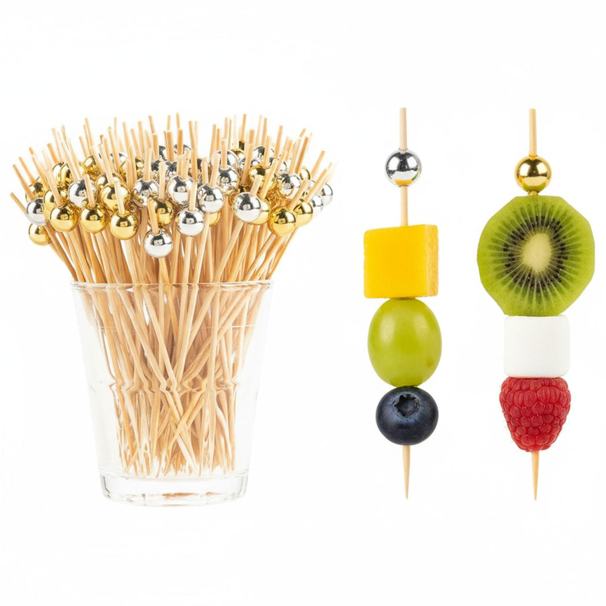 200 Pcs Gold Heart Cocktail Skewers, Wedding Cocktail Picks