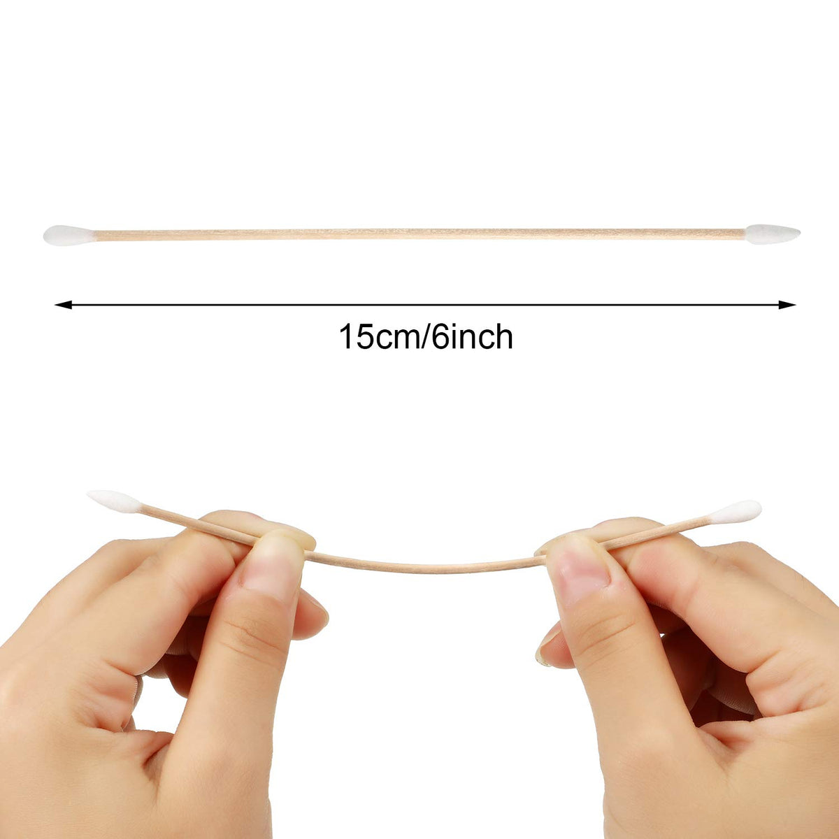 Norme 500 Pcs 6 Inch Gun Cleaning Swabs with Wooden Handle and Storage