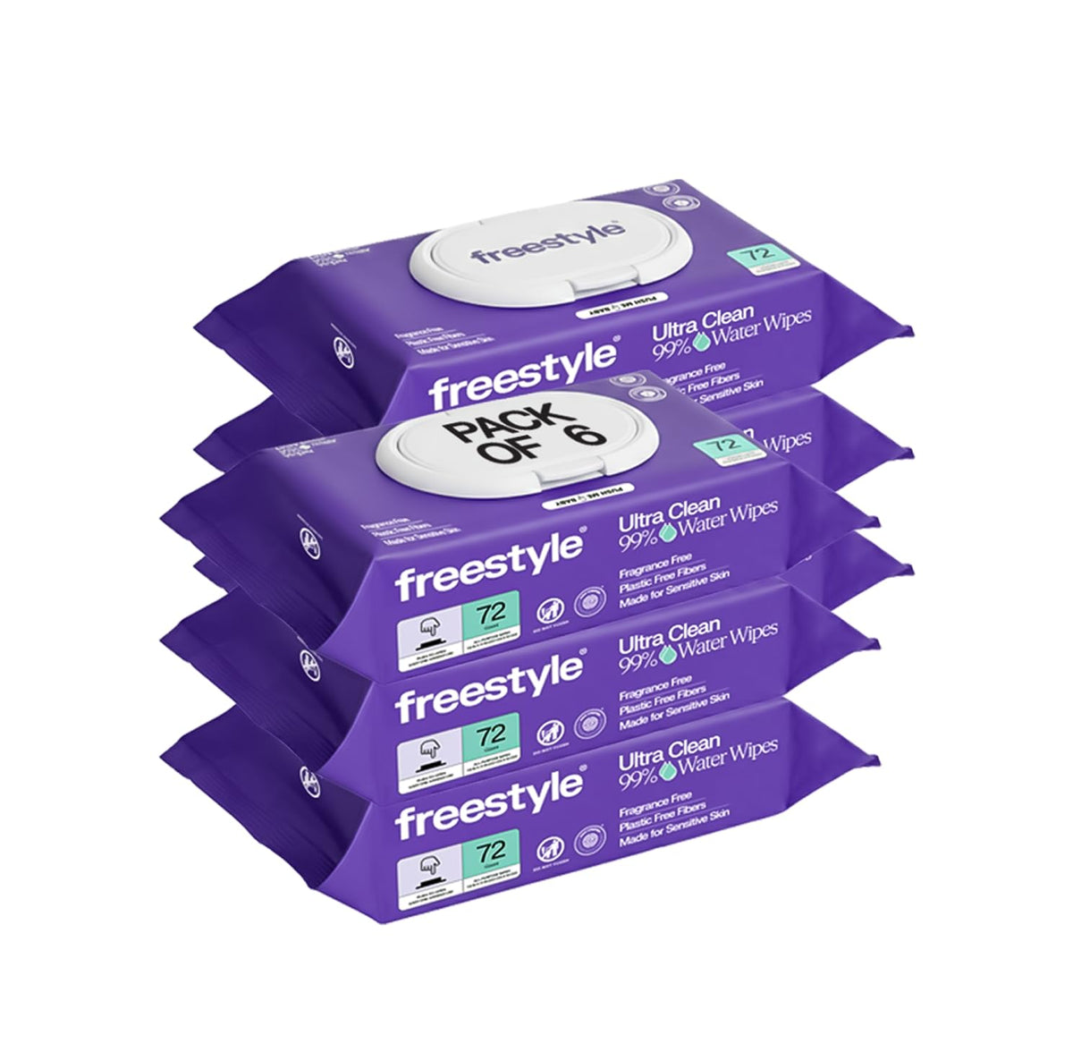 Freestyle Soft Jumbo Baby Wipes, Hypoallergenic and Unscented, Water-Based Wet Wipes for Babies, Finely Suited for Sensitive Skin, Thick & Oversized, Pack of 12, 72 Wipes Per Pack