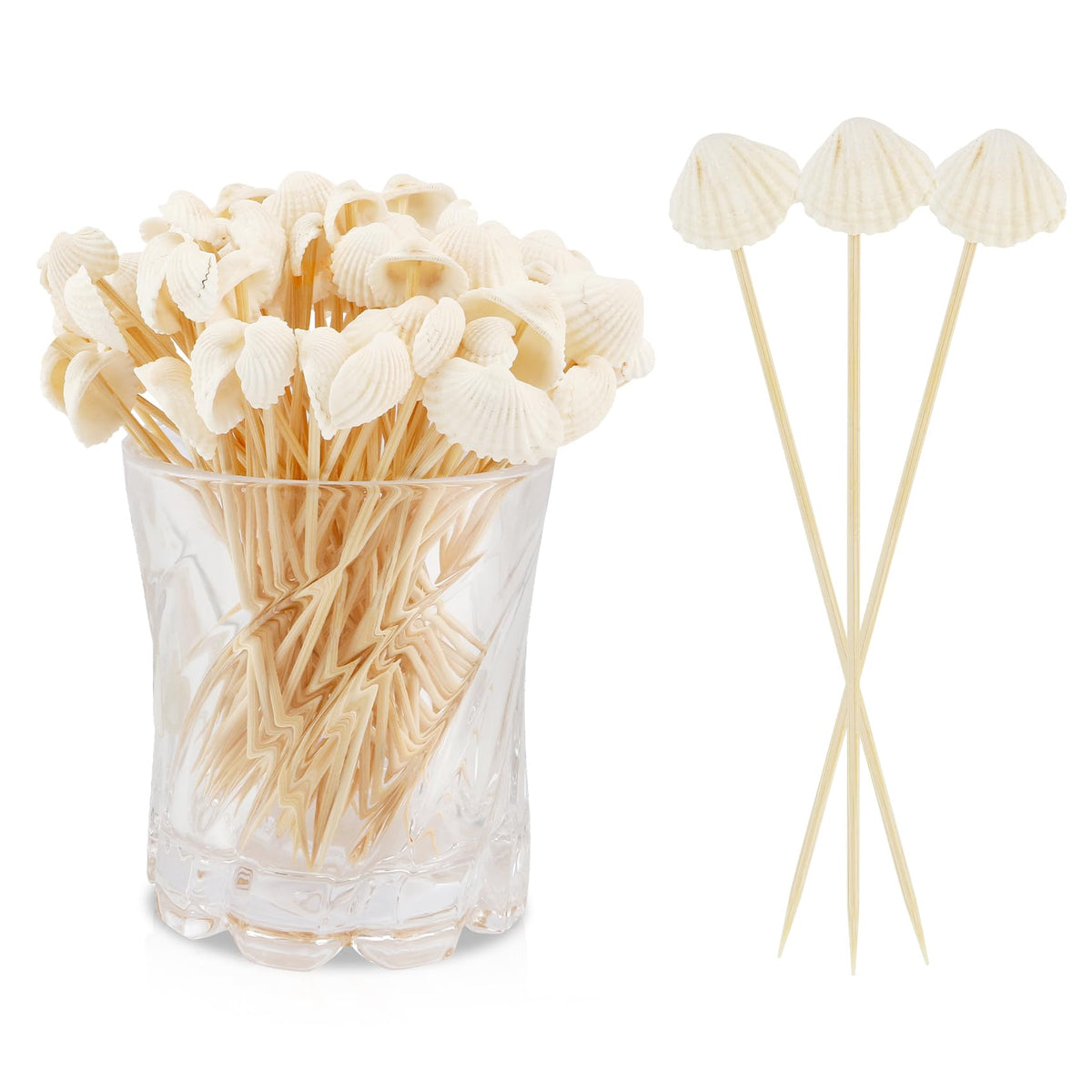 400pcs 4.7inch Cocktail Toothpicks For Drinks Appetizer Toothpicks Decorative Toothpicks Cocktail Sticks For Garnish Toothpicks Wooden White Pearl Party Toothpicks For Homecoming, Bachelor Party