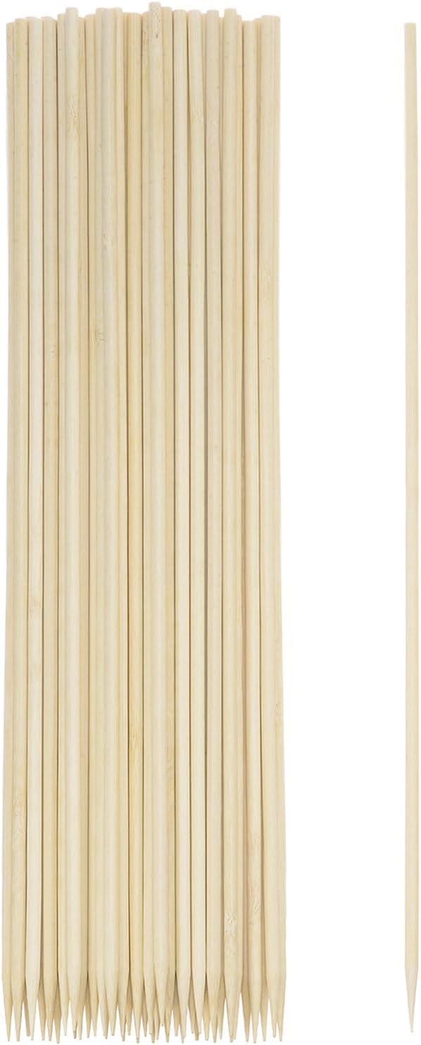 HARFINGTON 100pcs Bamboo Skewers Sticks 20 Inch 5mm Dia Natural Wooden Cocktail Picks for Barbecue Appetizers Grilling Fruit