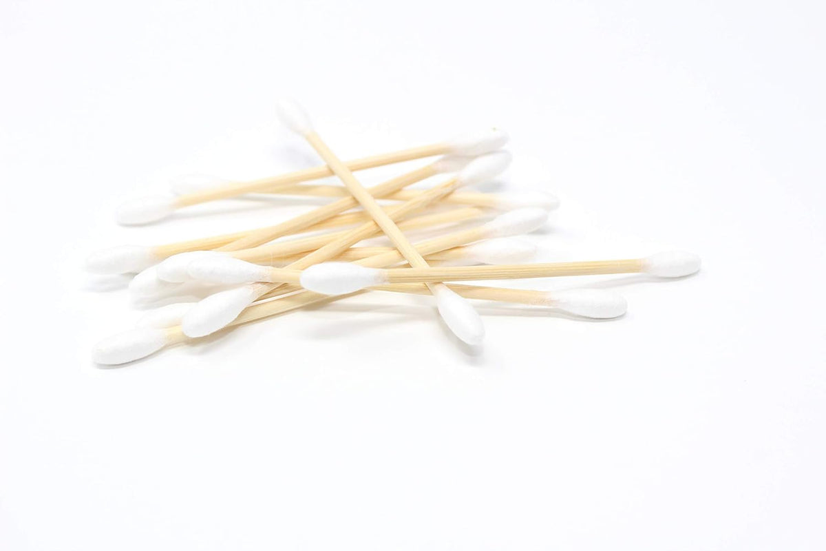 Wood Stick 100% Cotton Swabs by Sound Body - Double Tipped and Cushioned - 3 pack - Total 900 Count