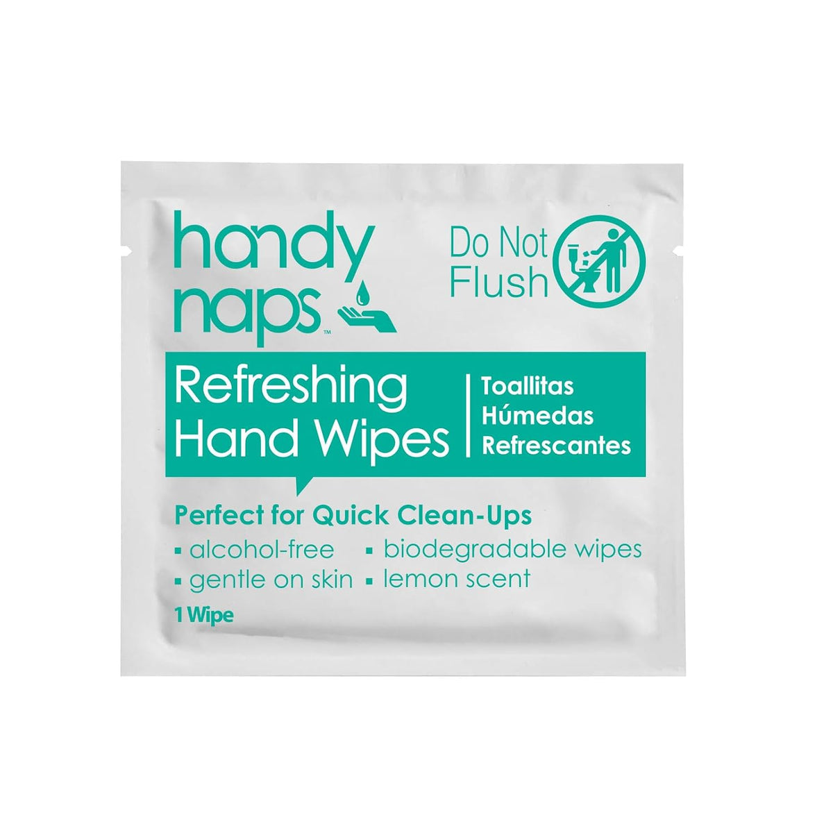 Handynaps Refreshing Hand Wipes, Alcohol-Free, Chemical-Free, 1000 Count