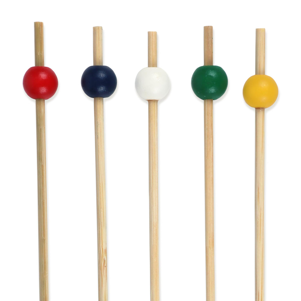 BambooMN Ball End Cocktail Picks - 3" (7.62cm) - Clear - 100 Pieces