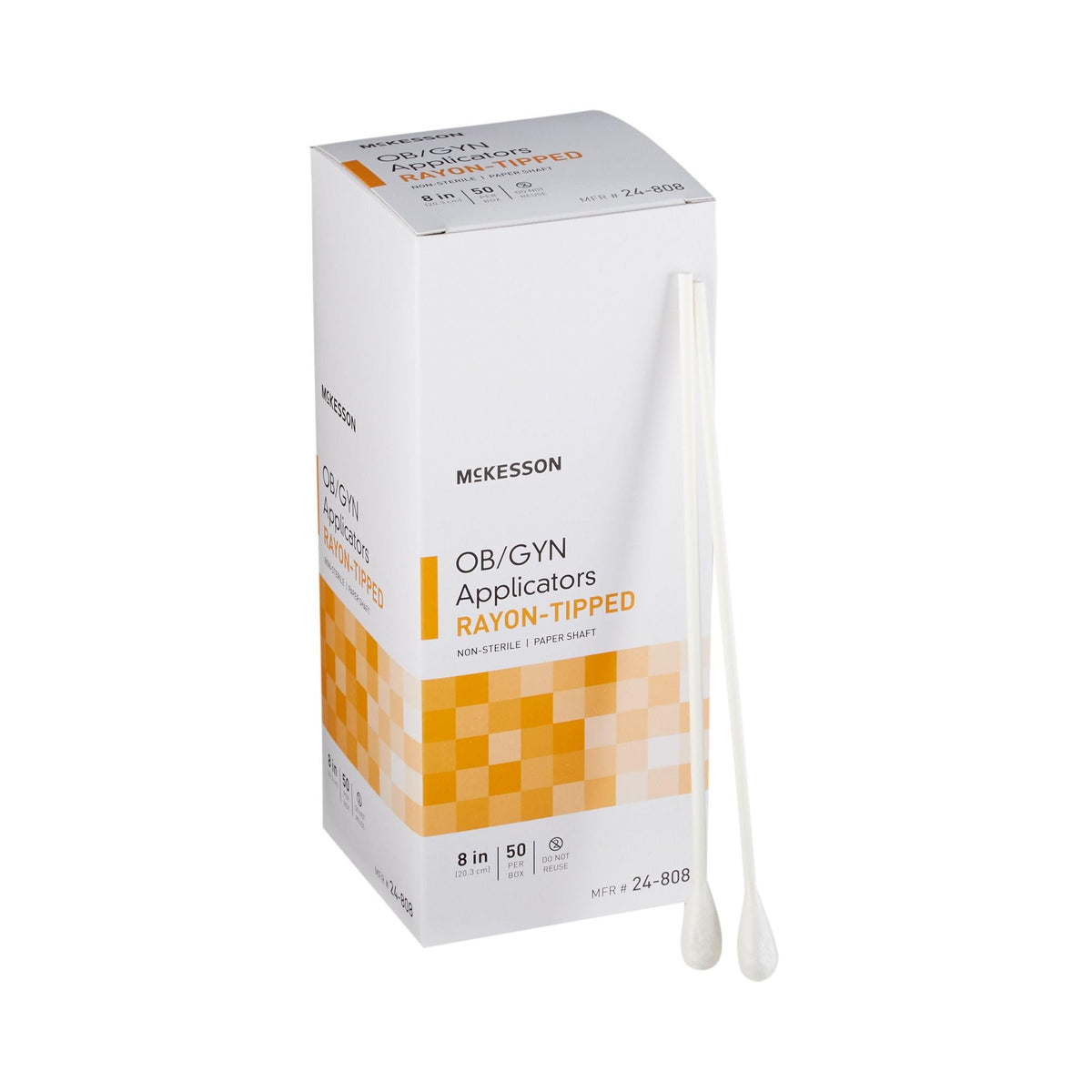 McKesson OB/GYN Applicators Rayon Tipped, Non-Sterile, 8 in, 50 ct