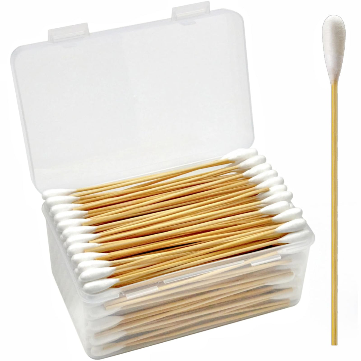 200pcs Dog Ear Swabs, Large Cotton Buds for Dog Ear Cleaning, Pet Care