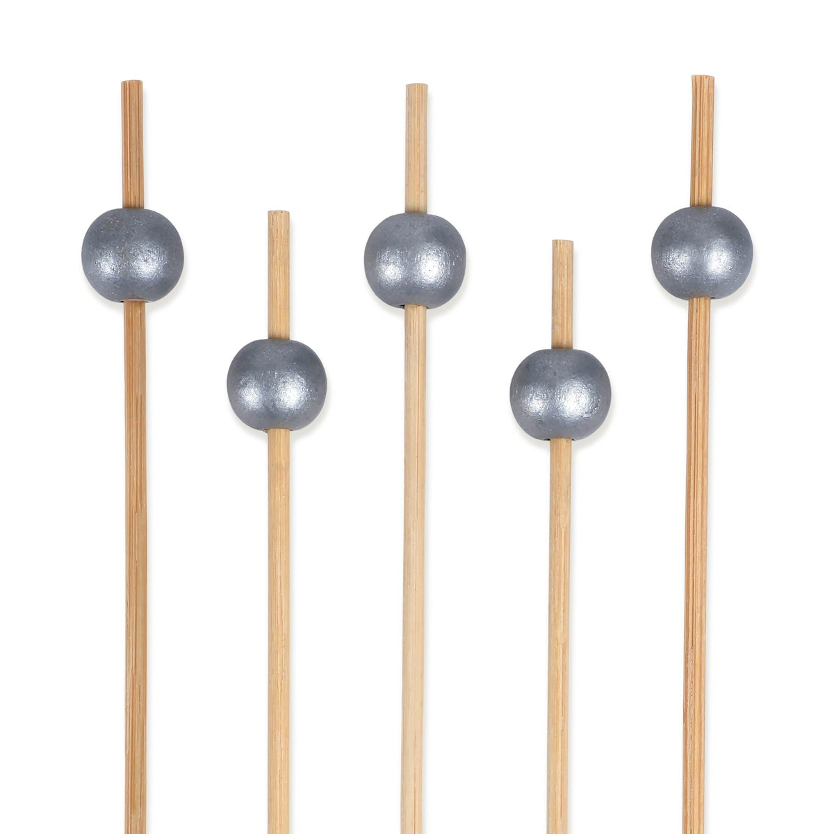 BambooMN Ball End Cocktail Picks - 3" (7.62cm) - Clear - 100 Pieces
