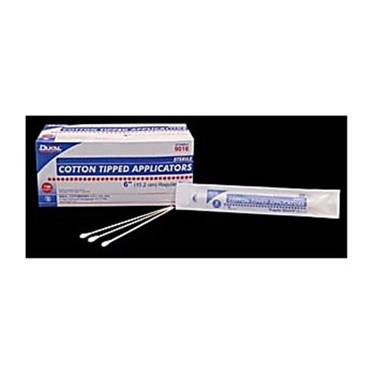 Dukal DUK 9026 Cotton Tipped Applicator, Plastic Shaft, Cotton-Tipped, Sterile, 6" Length (Pack of 200)