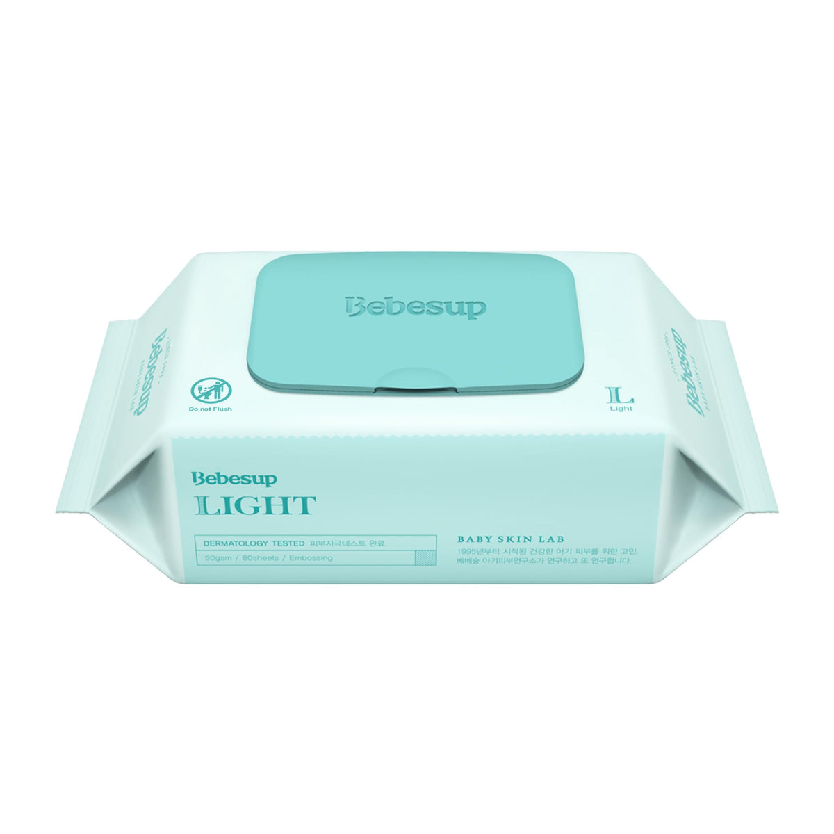 BEBESUP- Korea’s #1 Zero Harsh Chemicals Baby Wipes- Water Based Hypoallergenic Unscented Extra-Thick Organic baby wipes for sensitive skin Zero skin irritants Flip-Top 640 Count (8 Packs)