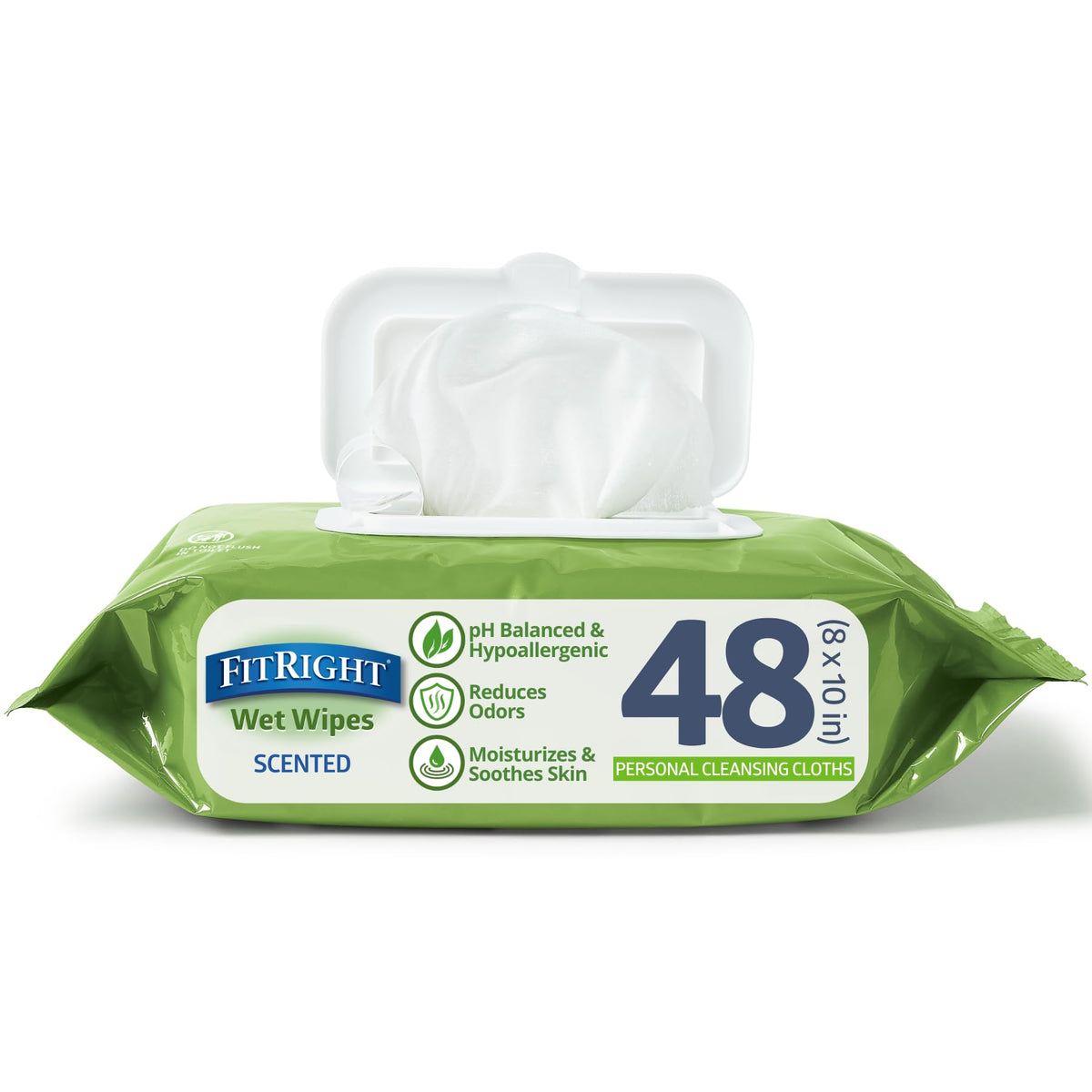 FitRight Personal Cleansing Wipes with Aloe 8x10 Scented 600 Count