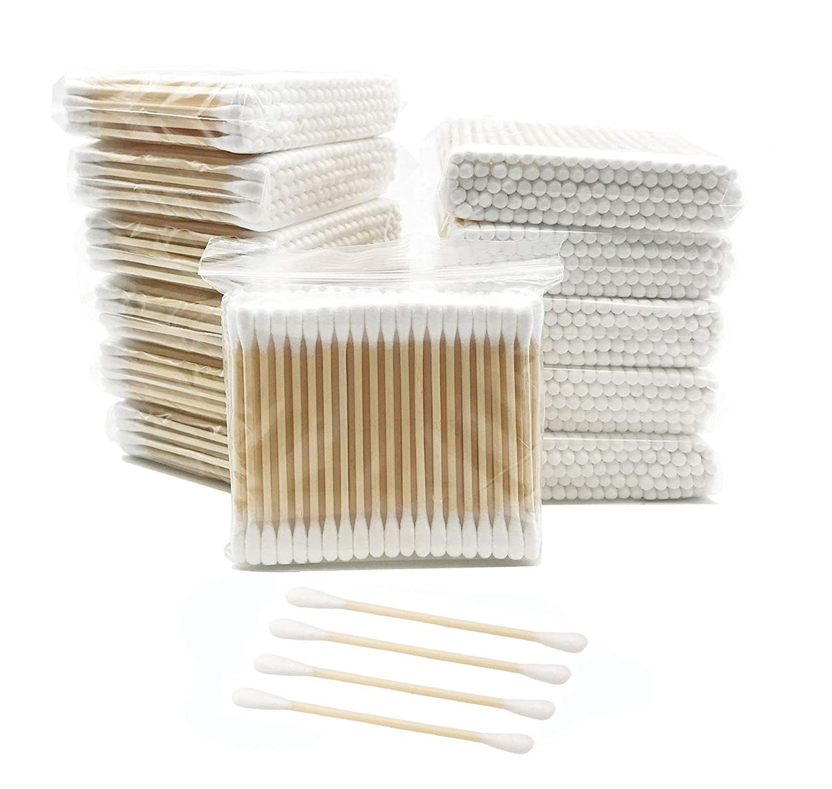 Cotton Swabs with Wooden Sticks/Biodegradable Cotton Buds 2400pcs