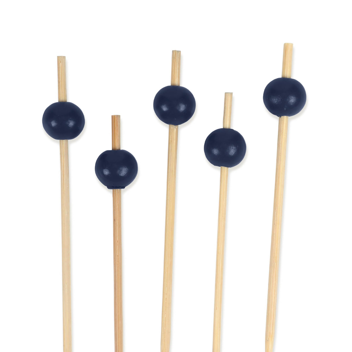 BambooMN Ball End Cocktail Picks - 3" (7.62cm) - Clear - 100 Pieces