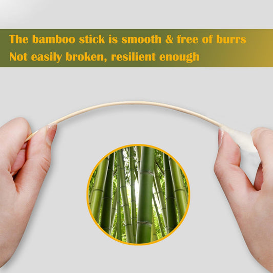 6 Inch Long Large Size Cotton Swabs 400PCS in Storage Box,Bamboo Sticks & Highly Absorbent Tipped Applicators for Pet Care