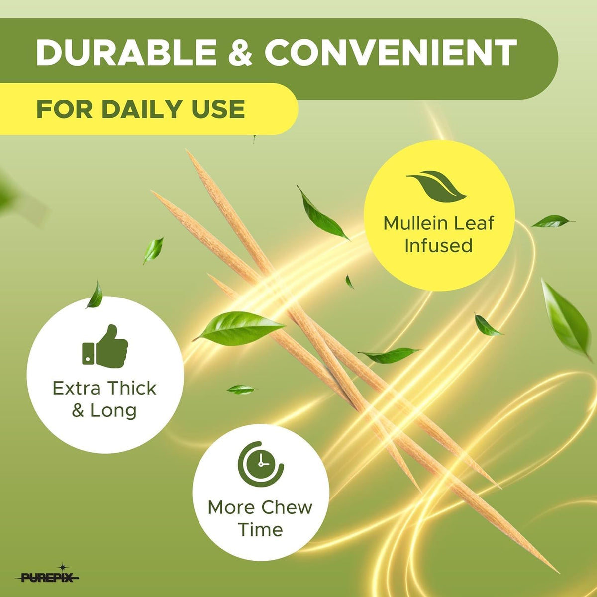 PurePix Mullein Pix Flavored Toothpicks, 5-Flavor Variety Pack