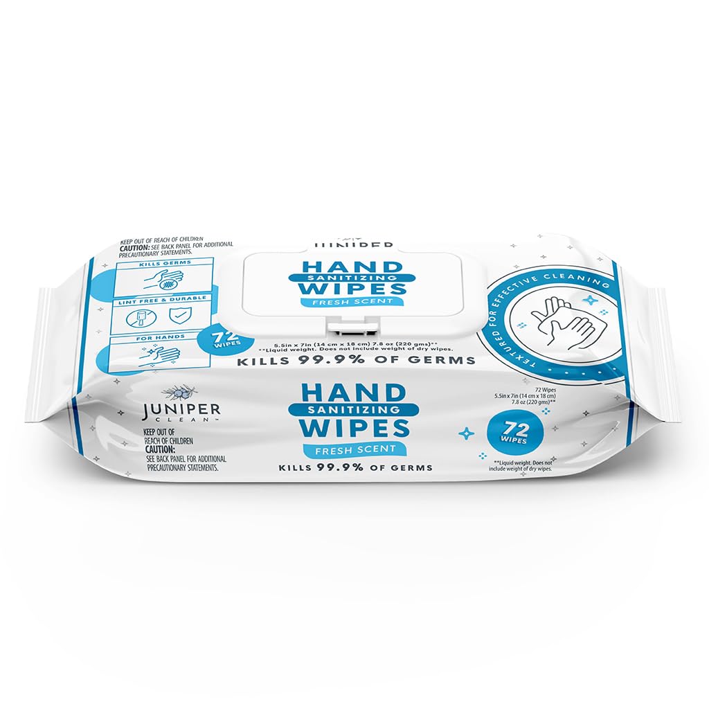 Juniper CLEAN Hand Sanitizing Wipes, 432 Count Soft Flow (Pack of 6)